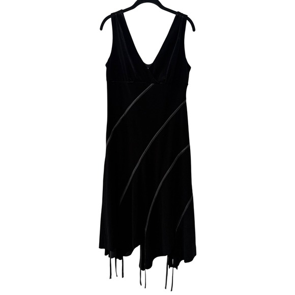 Robbie Bee Dresses & Skirts - Vintage Robbie Bee Womens Velvet Whimsigoth Midi Dress Size 6 Black Fairy Grunge